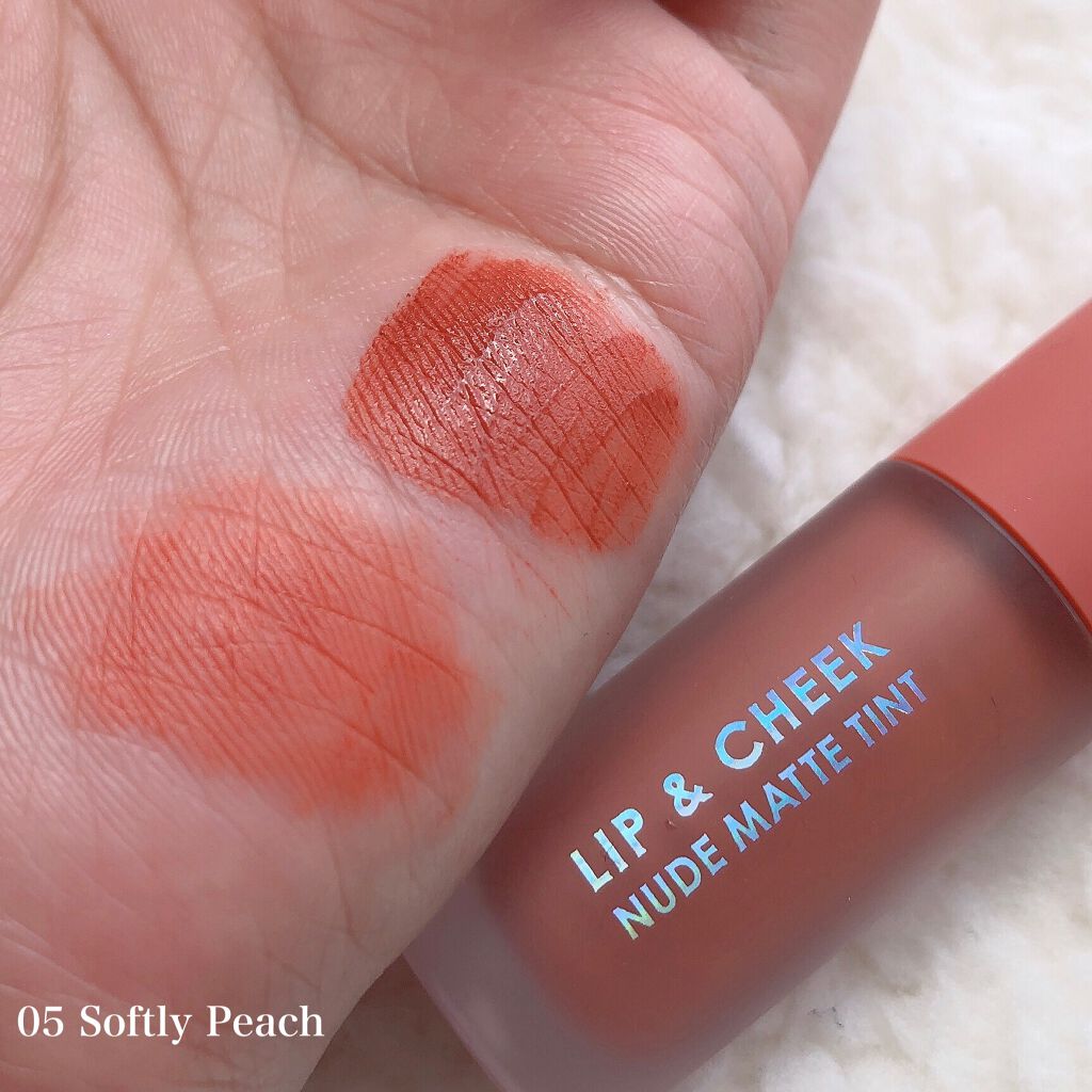 リップアンドチーク ヌードマットティント/CathyDoll/リップティントを使ったクチコミ（2枚目）