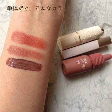 インク ベルベット 29 COCOA NUDE/PERIPERA/口紅を使ったクチコミ（3枚目）