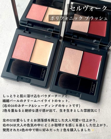 セルヴォーク ポリフォニックブラッシュ 02 コーラルシェル/Celvoke/パウダーチークの画像