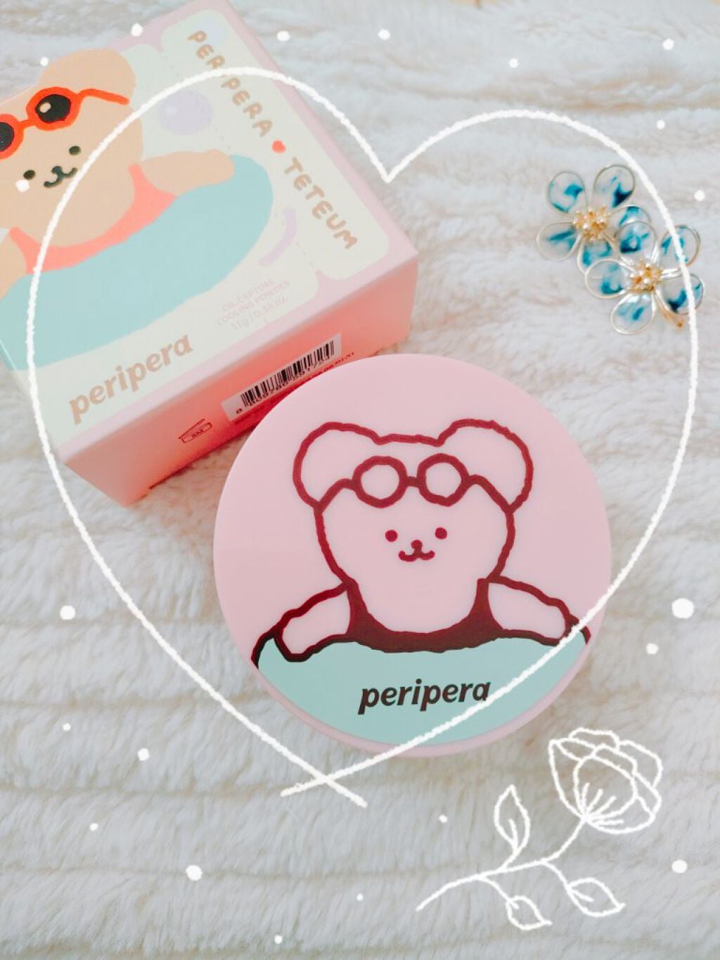 【ペリペラ×TETEUM】オイル キャプチャー クーリング パウダー/PERIPERA/ルースパウダーを使ったクチコミ(1枚目)