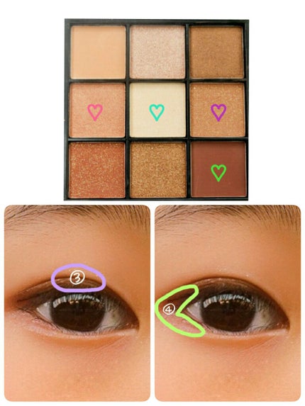 UR GLAM BLOOMING EYE COLOR PALETTE/U R GLAM/アイシャドウパレットを使ったクチコミ(4枚目)