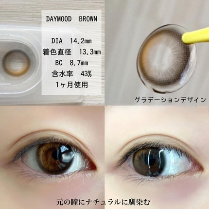 デームードブラウンマンスリー (DAYMOOD BROWN monthly)/OLOLA/1ヶ月(1MONTH)カラコンを使ったクチコミ(2枚目)