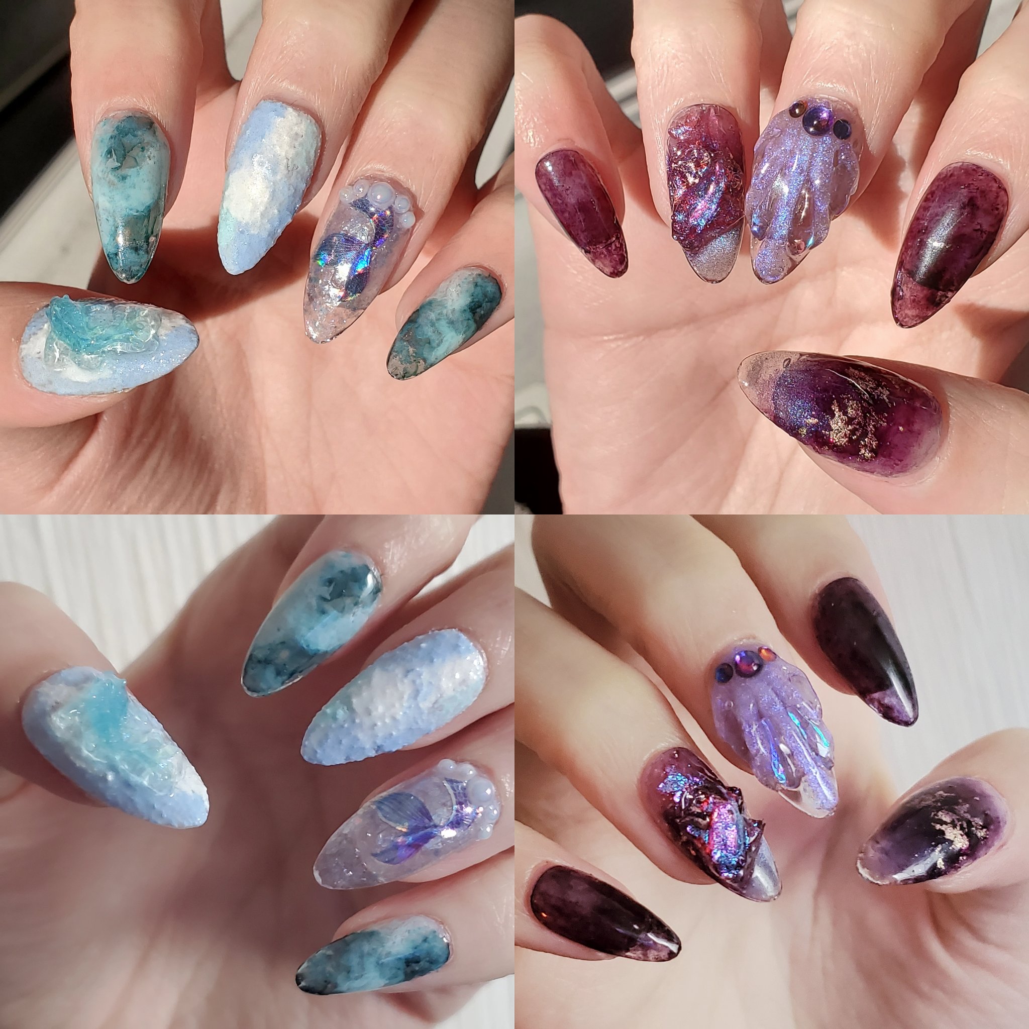 マーメイドネイルのネイルデザイン | ネイルパーツ｜SHEIN -3ヶ月連続