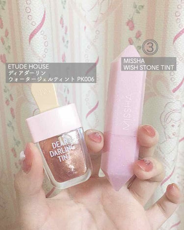 ディアダーリン ウォータージェルティント （アイスティント）/ETUDE/口紅を使ったクチコミ（2枚目）