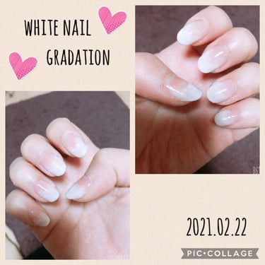 初めてのグラデーション🙋‍♀️

久しぶりにセルフでネイルを
しました。💅5回目

不器用だけど、がんばりました。

白は、ムラになるから
難しい。。。
ホワイトジェルネイル💓

私が使っているのは
ジ