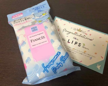 フィアンセ フレグランスボディシート シャボンのクチコミ「LIPSのモニター当選品

◯ パッケージがパステルカラーで可愛い
◯ 清潔感のある香りで会社.....」（1枚目）