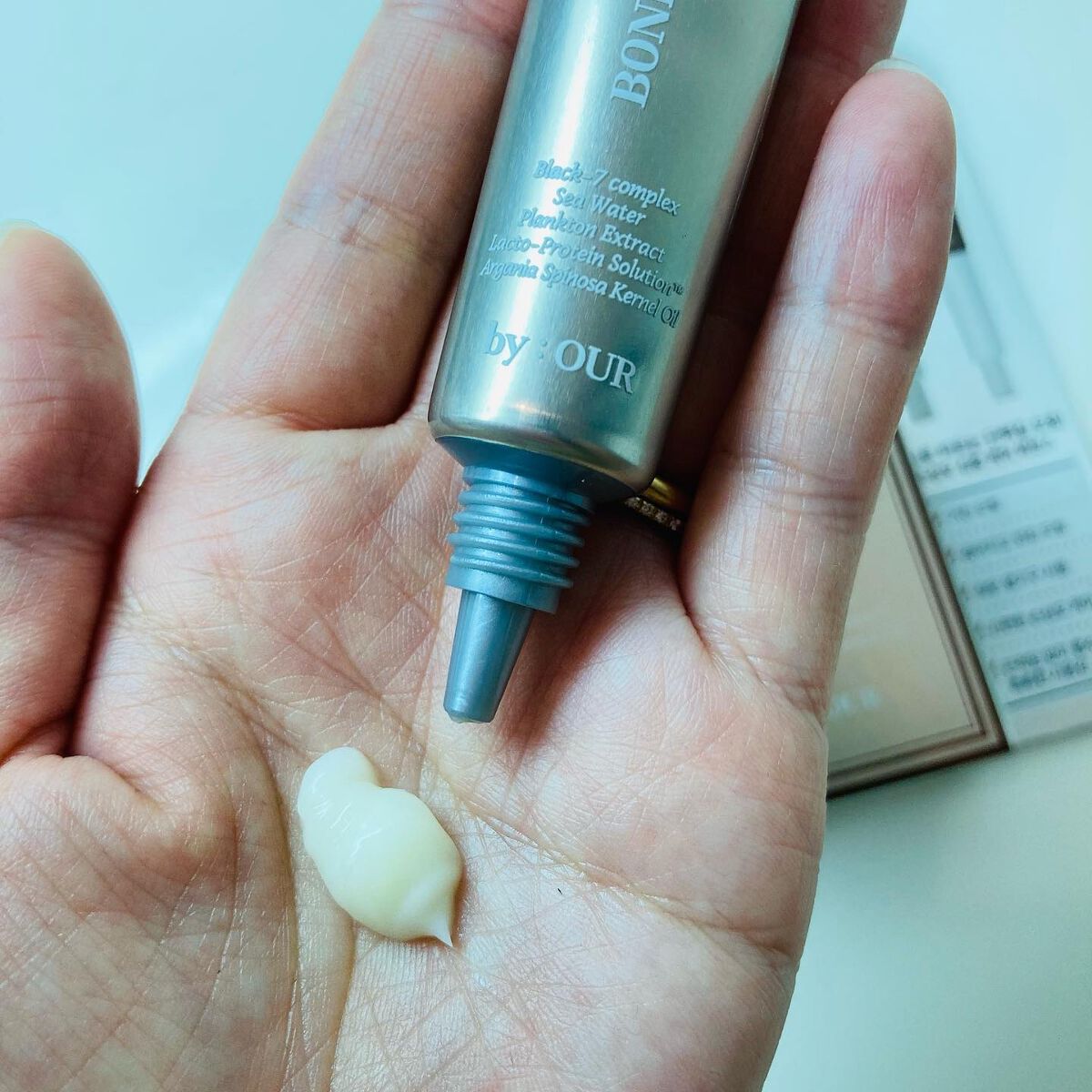 by : OUR V7 スーパープロテイン ボンドヘアエッセンスのクチコミ「by:OUR 様の
スーパープロテイン ボンドエッセンス🫧

サロン帰りのようなツヤツヤな髪に.....」（3枚目）