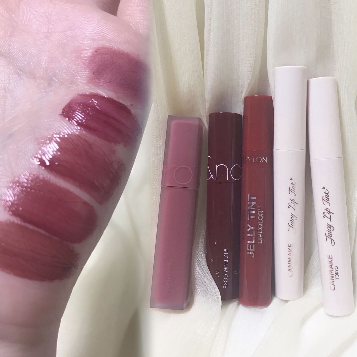 ジューシーラスティングティント/rom&nd/リップティントを使ったクチコミ（2枚目）