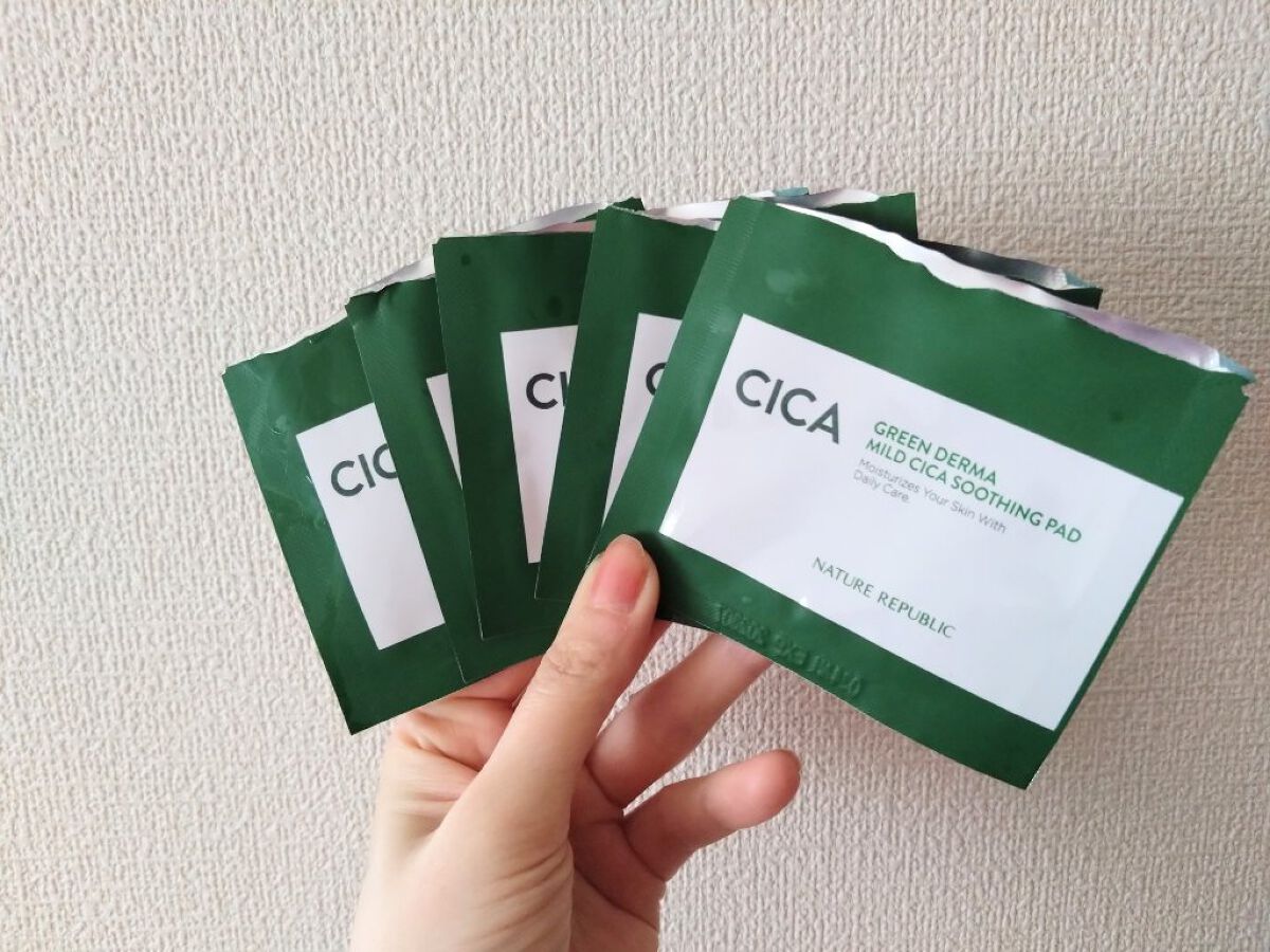 グリーンダーマCICAエッセンシャルパッド/ネイチャーリパブリック/トナーパッドを使ったクチコミ（2枚目）