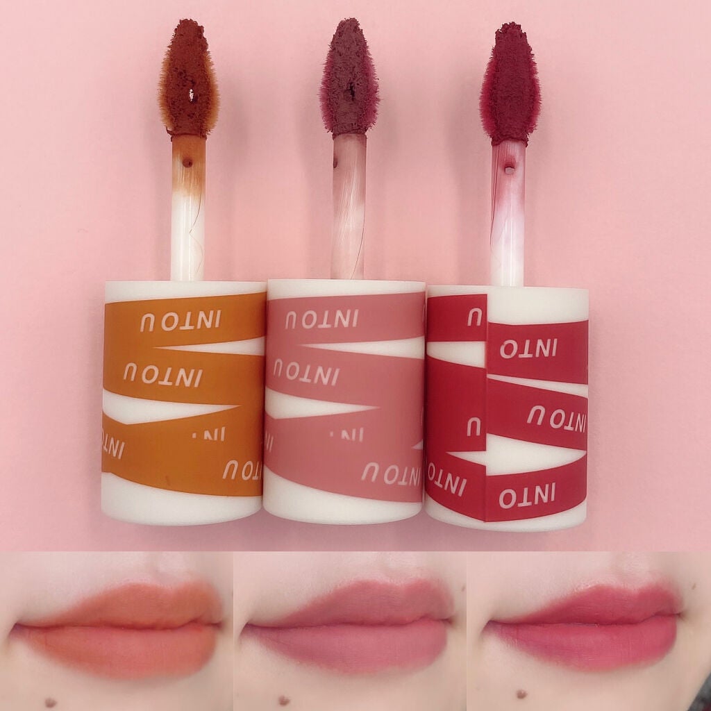 スーパーマットリップ&チークマッド/INTO U/口紅を使ったクチコミ(4枚目)