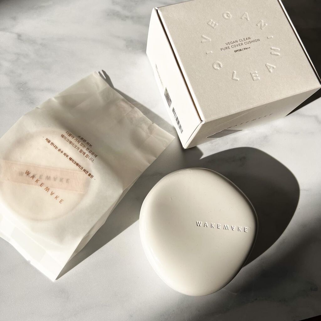 ビーガンクリーンピュアカバークッション/wakemake/クッションファンデーションを使ったクチコミ（2枚目）