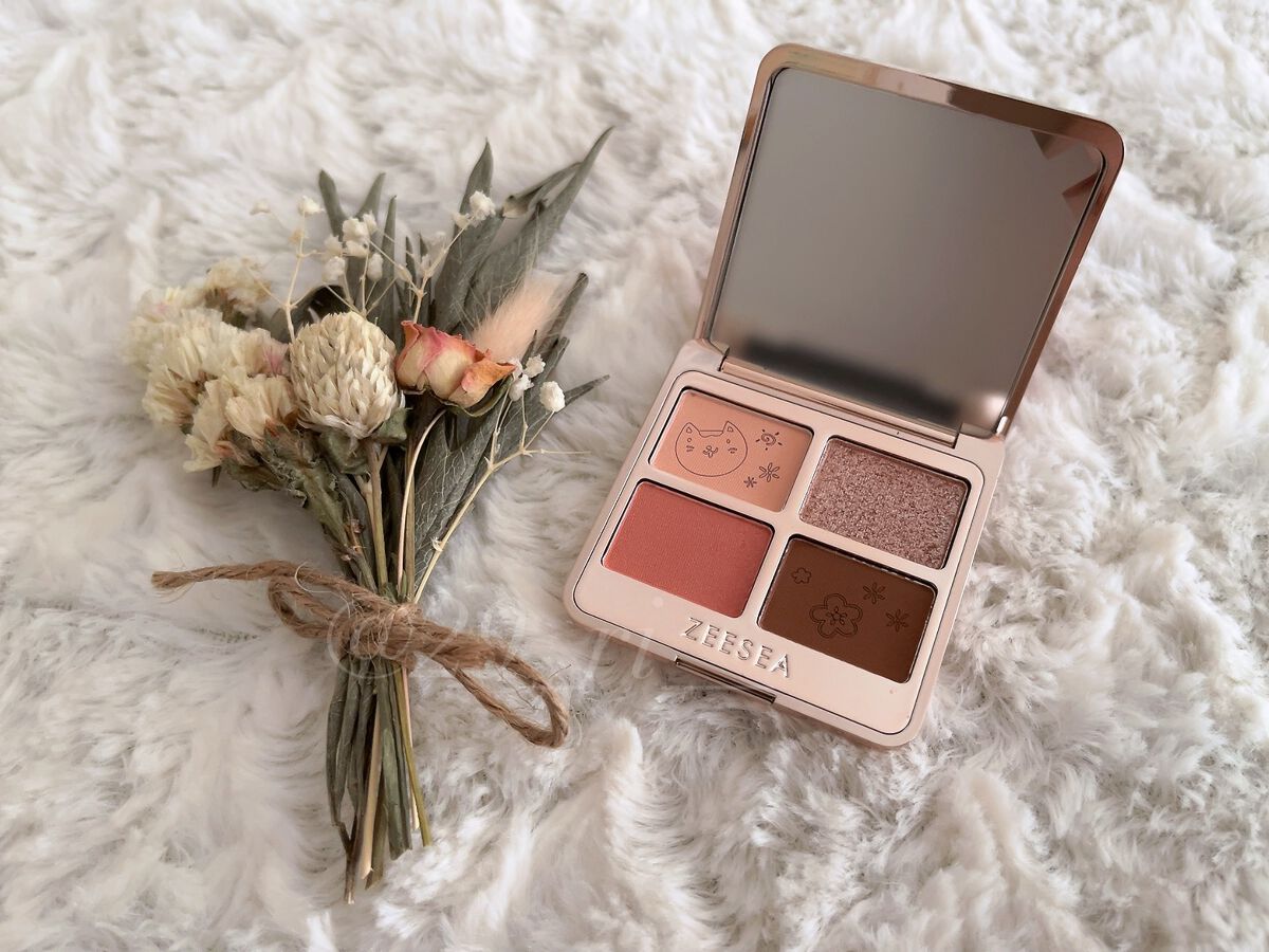 アニマルアイシャドウ(4シェード) 02 ローズ/ZEESEA/アイシャドウパレットを使ったクチコミ（3枚目）