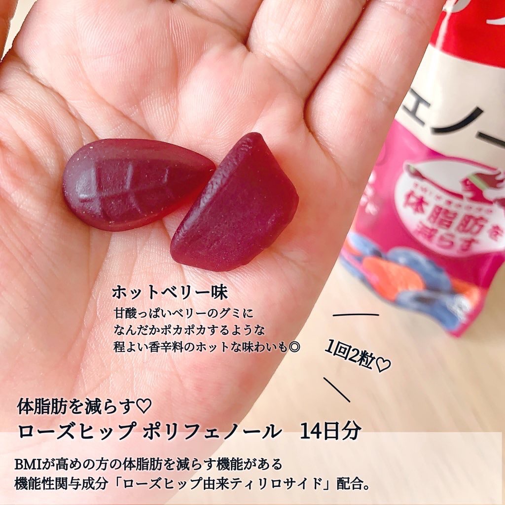 グミサプリ ローズヒップポリフェノール/UHA味覚糖/健康サプリメントを使ったクチコミ（2枚目）