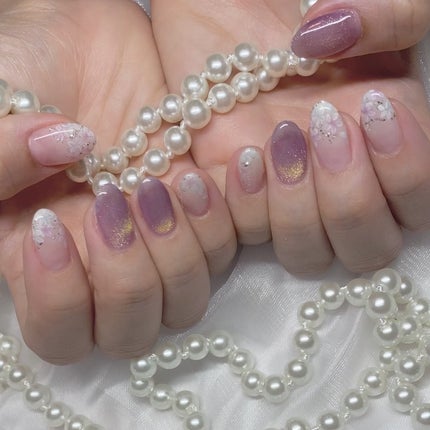 kanna on LIPS 「・・・紫陽花ネイル𓂃❁⃘𓈒𓏸☔🐸紫陽花で!とのオーダーでおまか..」(4枚目)