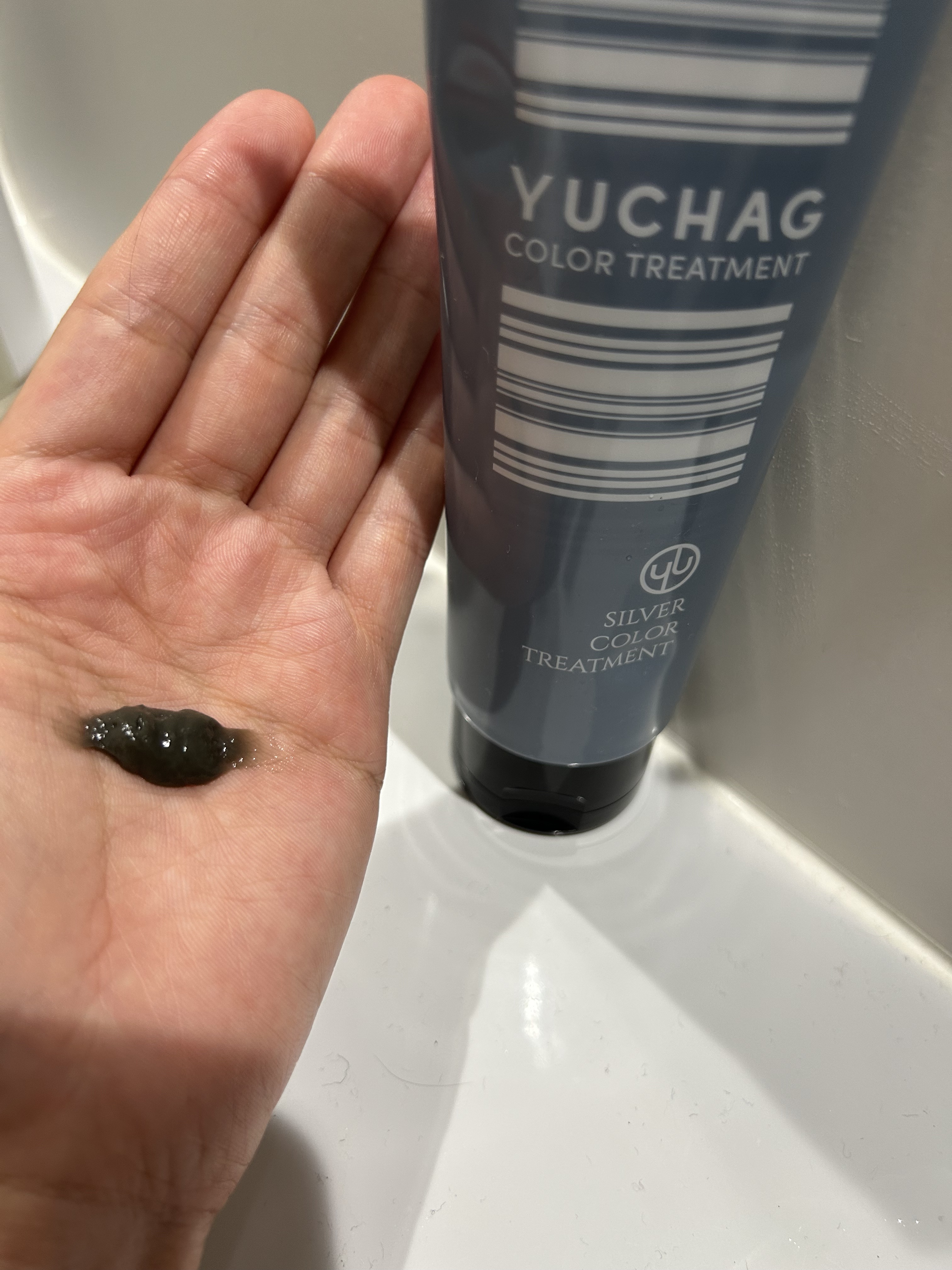 ユチャ　カラーシャンプー/カラートリートメント セット（シルバー）/YUCHAG/市販シャンプーを使ったクチコミ（3枚目）