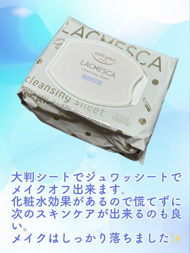 ラチェスカ 水クレンジングシート（クリア）のクチコミ「✔️ ラチェスカ  水クレンジングシート /クリア
      ‪‪𖥧𖤣 50枚入

キャンプ.....」（2枚目）