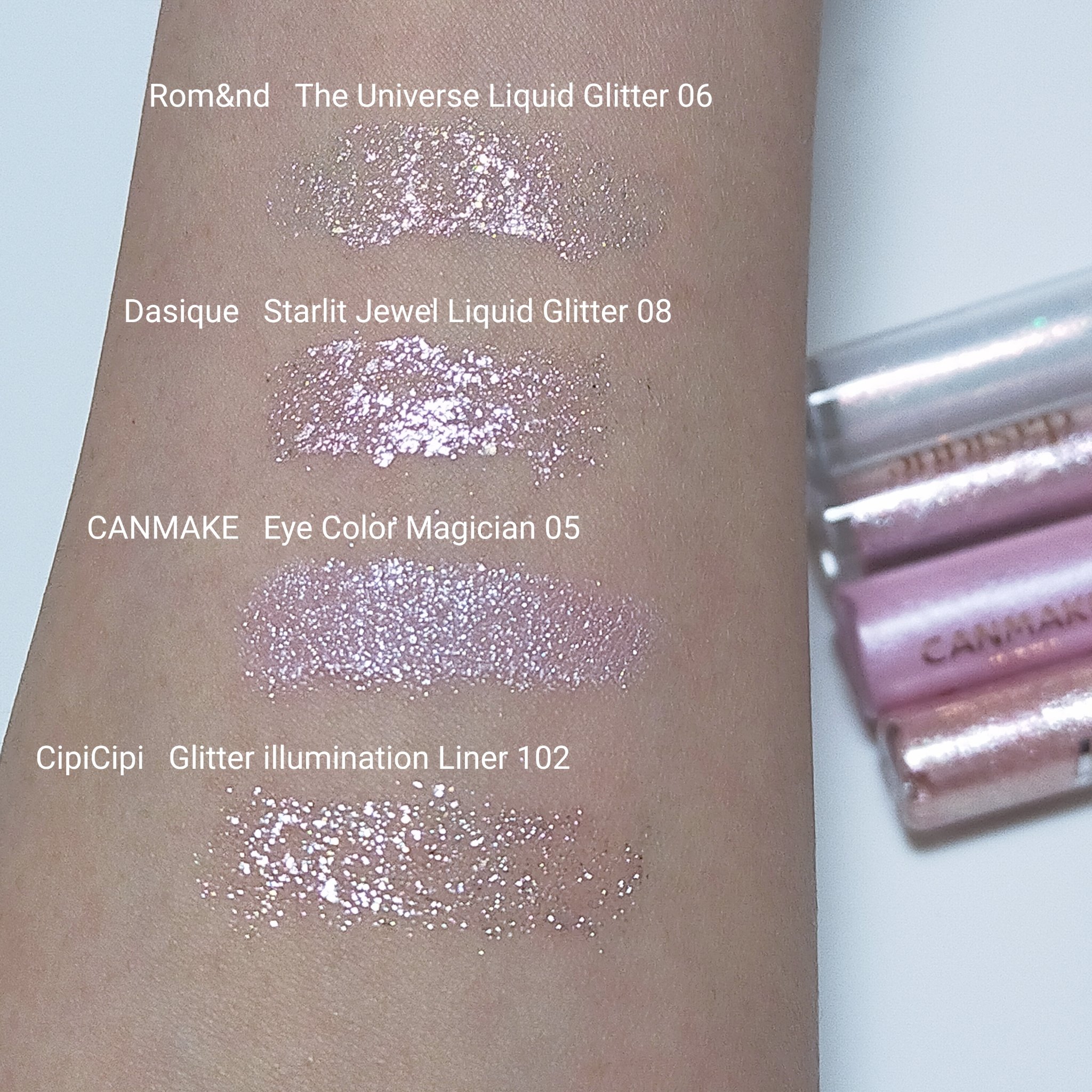 スターリットジュエルリキッドグリッター 08 ラブ フレーク/dasique/グリッターを使ったクチコミ（2枚目）