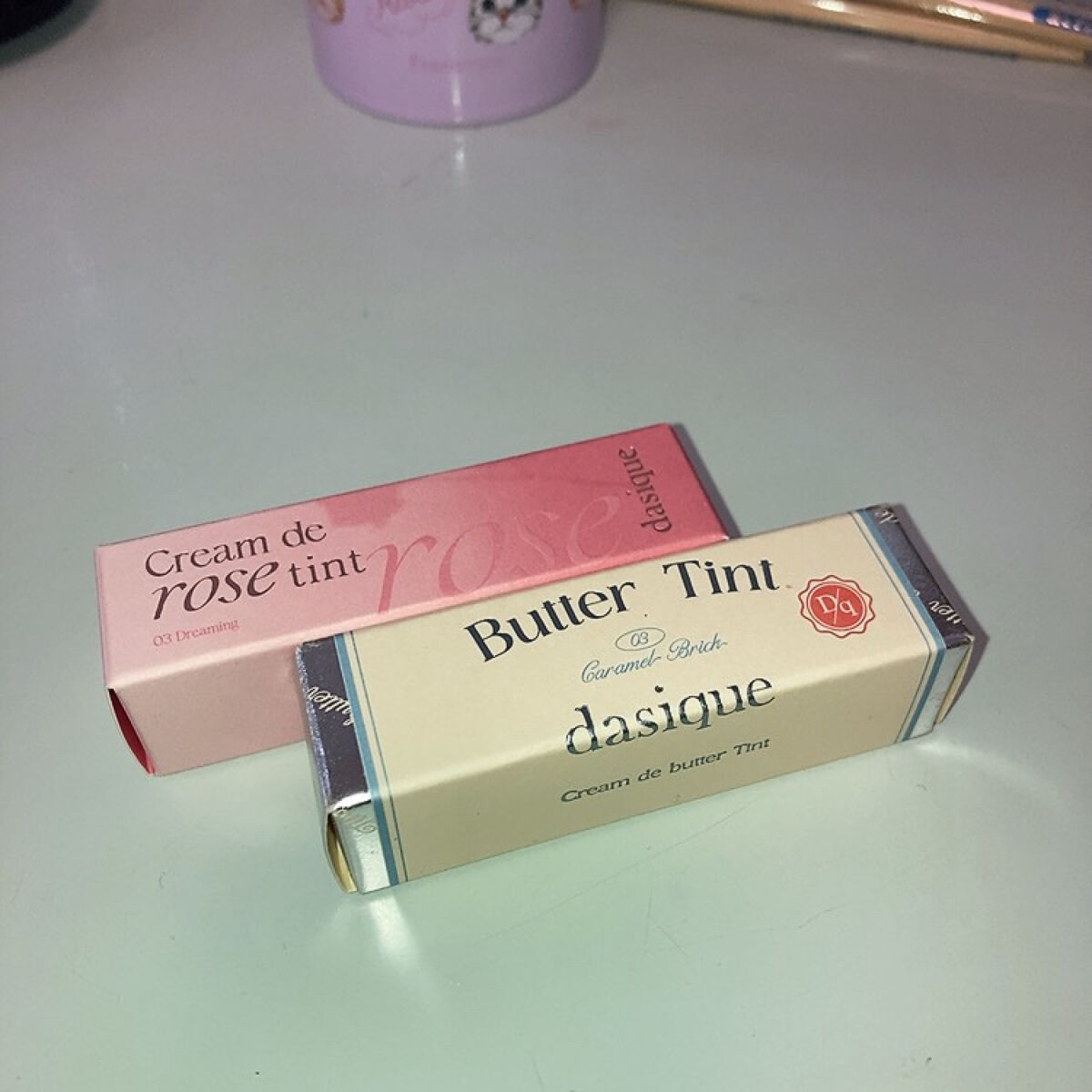 クリームドゥバターティント 03 キャメルブリック/dasique/リップティントを使ったクチコミ（1枚目）
