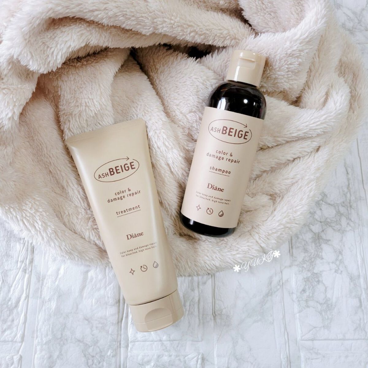 カラーシャンプー＆トリートメント トリートメント アッシュベージュ/ダイアン/市販シャンプーを使ったクチコミ（1枚目）