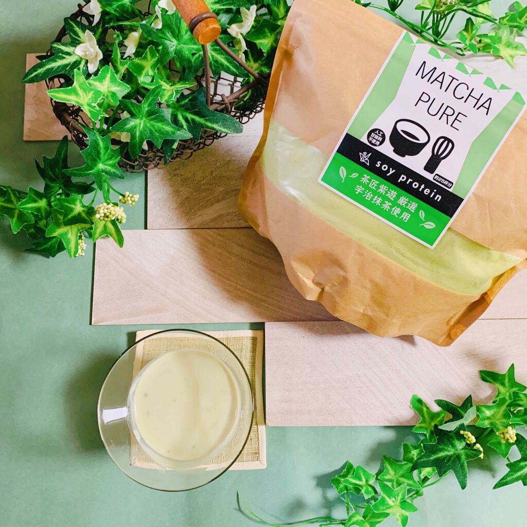 MATCHA PURE（プロテインパウダー）/ピュアパートナー/ソイプロテインを使ったクチコミ（1枚目）