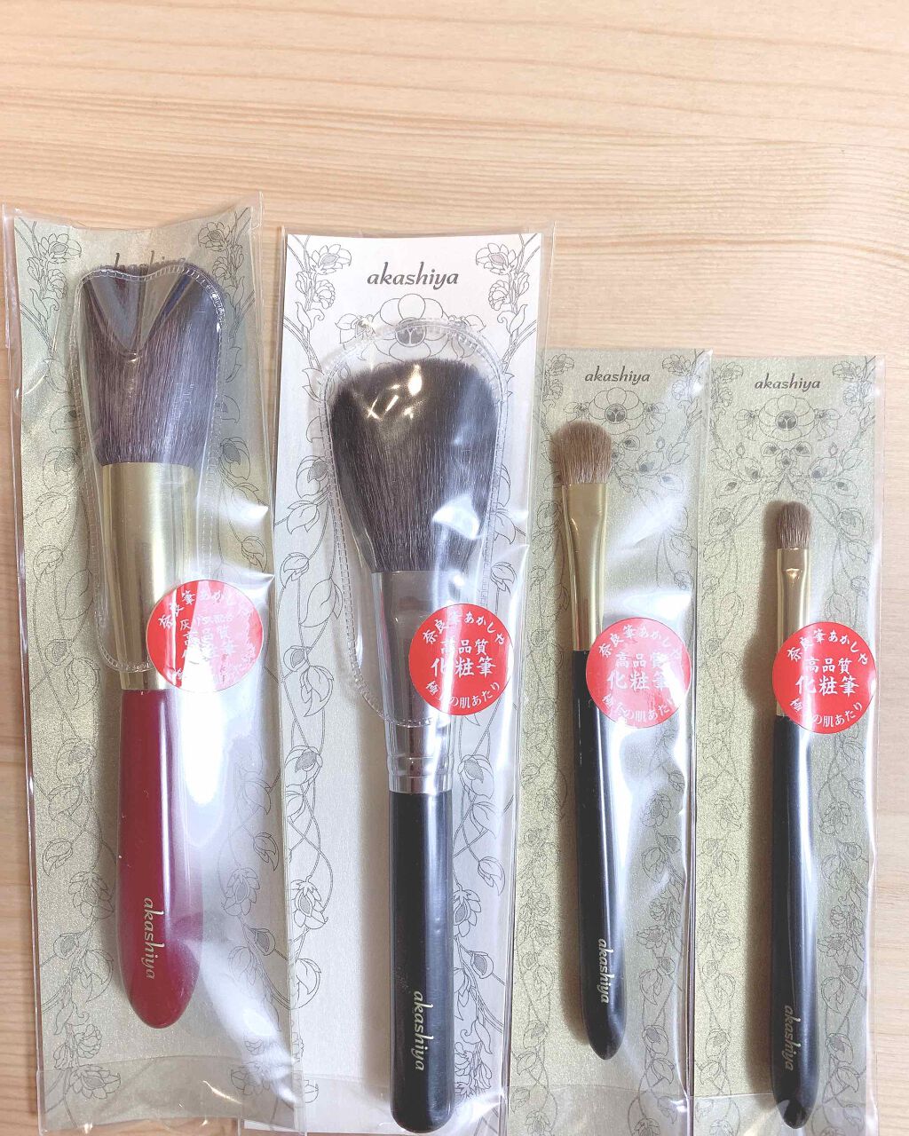 化粧筆 H1-RG /赤軸 パウダーチーク/akashiya/メイクブラシを使ったクチコミ（3枚目）