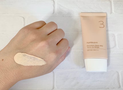 3番 ノーファンデ陶器肌トーンアップクリーム/numbuzin/化粧下地を使ったクチコミ(5枚目)