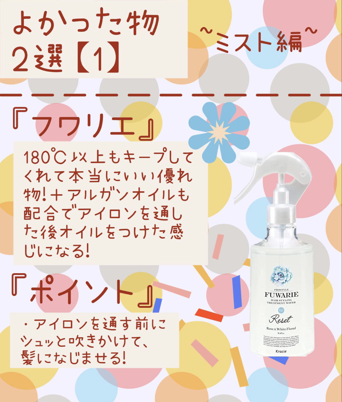 ベーストリートメントシャワー/プロスタイル フワリエ/プレスタイリング・寝ぐせ直しを使ったクチコミ（3枚目）