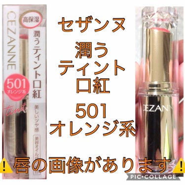 ラスティンググロスリップ 501 オレンジ系/CEZANNE/口紅を使ったクチコミ（1枚目）