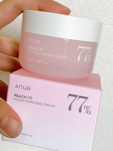 Anua 桃77%ナイアシンコンディショニングミルクのクチコミ「私のお気に入りクリーム🥰
☑️Anua
桃77％ナイアシンエンリッチドクリーム

保湿はしたい.....」（2枚目）