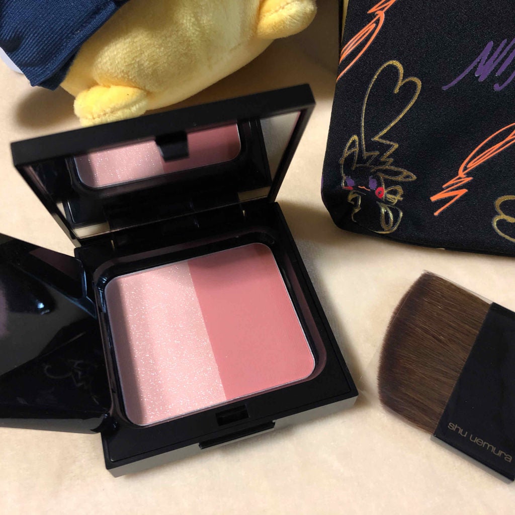 ピカシュウ グローオン デュオ パレット/shu uemura/パウダーチークを使ったクチコミ(2枚目)