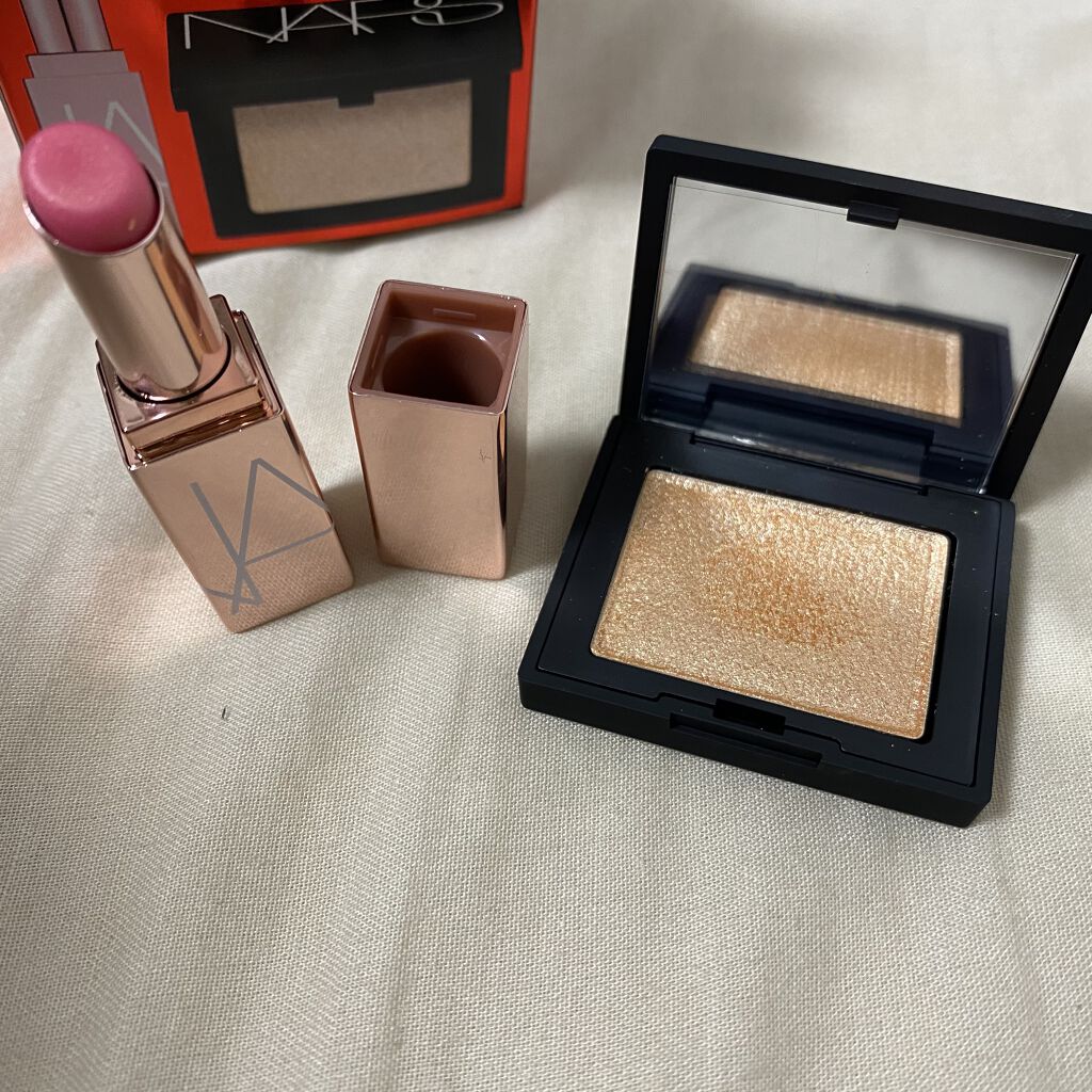 ミニオーガズム リップ＆ハイライターデュオ/NARS/メイクアップキットを使ったクチコミ（2枚目）