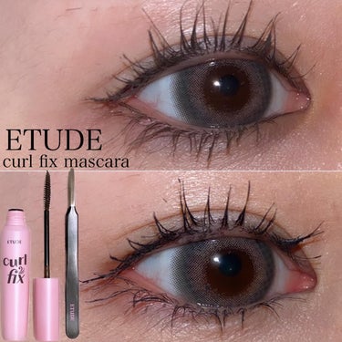 _

ETUDE
curl fix mascara
エチュード カールフィックスマスカラ
ツイーザーセット
Color：Black / Graybrown
8g / ￥1,650 (定価：ツイーザーセッ