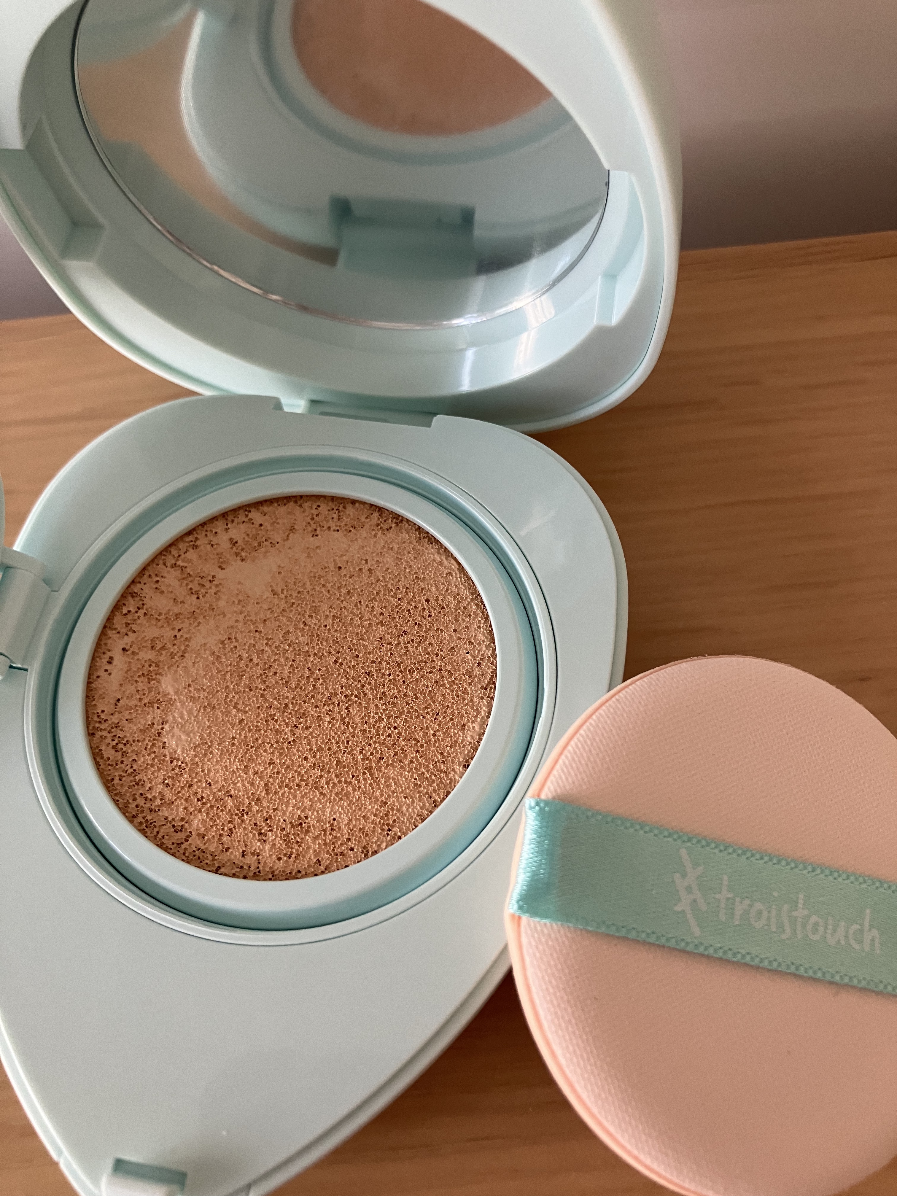 トワタッチ ハートクッション アクアベア/troistouch/クッションファンデーションを使ったクチコミ（3枚目）