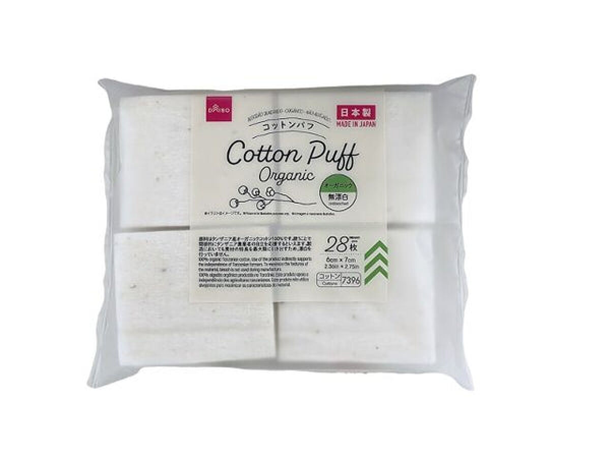 コットンパフ（オーガニック、無漂白、28枚） / DAISO