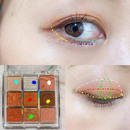 クォーツ 9色アイシャドウパレット(ドリームランドアイシャドウ)/ZEESEA/アイシャドウパレットを使ったクチコミ(6枚目)