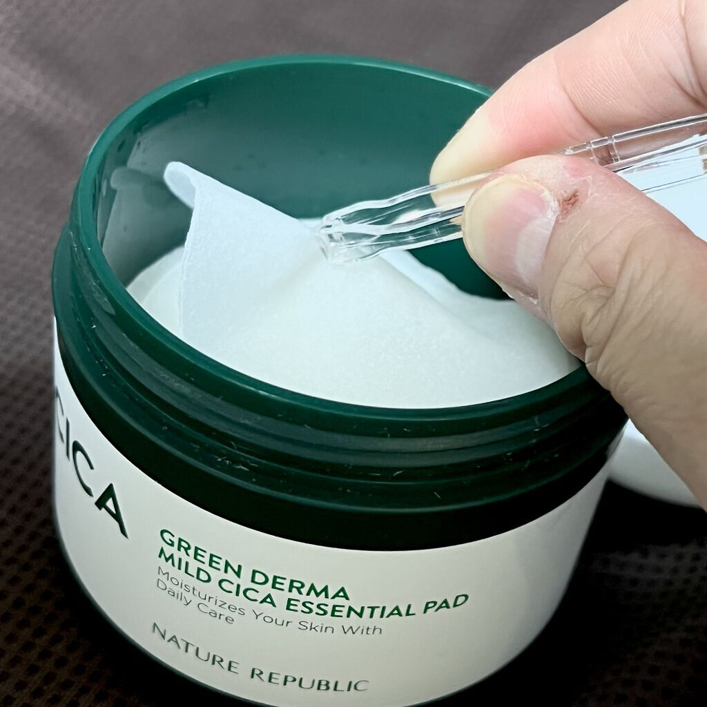 グリーンダーマCICAエッセンシャルパッド/ネイチャーリパブリック/トナーパッドを使ったクチコミ（1枚目）