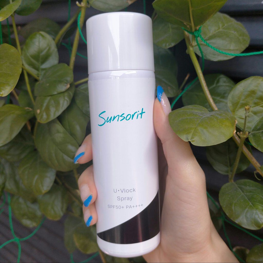 3月24日にサンリットさんから発売されるスキンケア成分配合、パラベン不使用の日焼け止め U Vlockスプレー🦖

髪の毛・顔や身体など全身に使えます。
スプレータイプだと本当に肌についてるのかな？と思う商品もありますが、 U Vlock