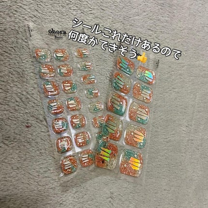 セミキュアジェルネイル(ペディキュア)/ohora/ネイルシールを使ったクチコミ(3枚目)