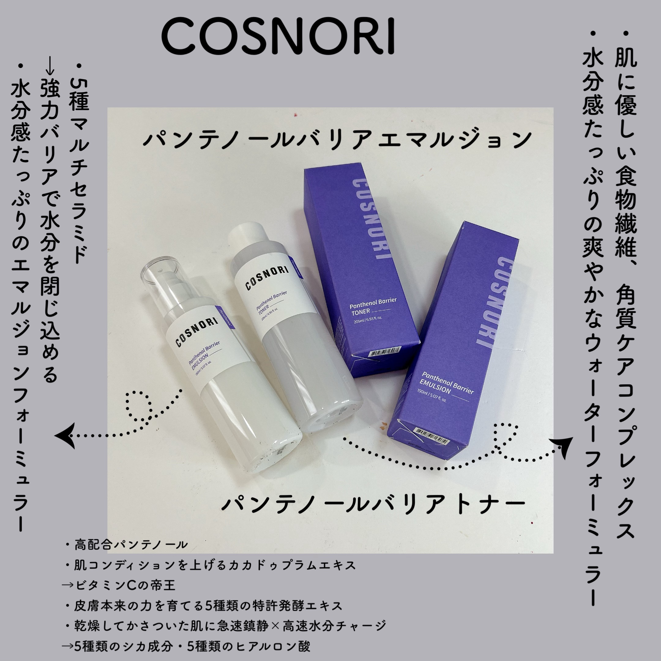 パンテノールバリアトナー/COSNORI/化粧水を使ったクチコミ（2枚目）
