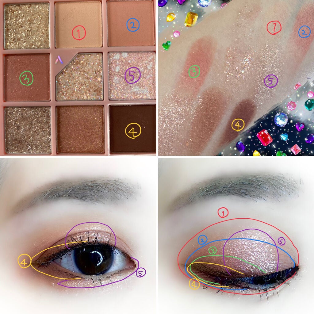 グリッターペディアアイパレット/unleashia/アイシャドウパレットを使ったクチコミ(2枚目)