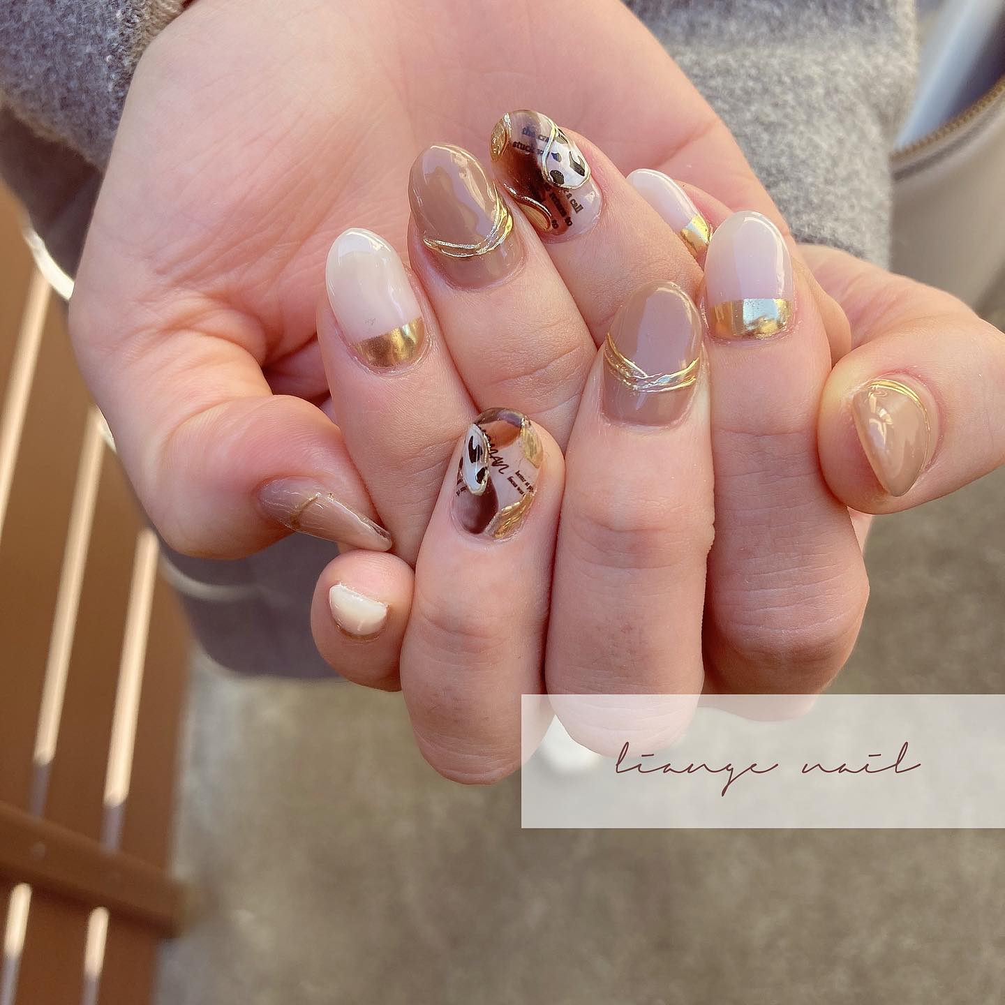 #リアンジェネイル,#柏ネイル,#ネイル,#ニュアンスネイル,#レオパードネイル,#ミラーネイルのネイルデザイン