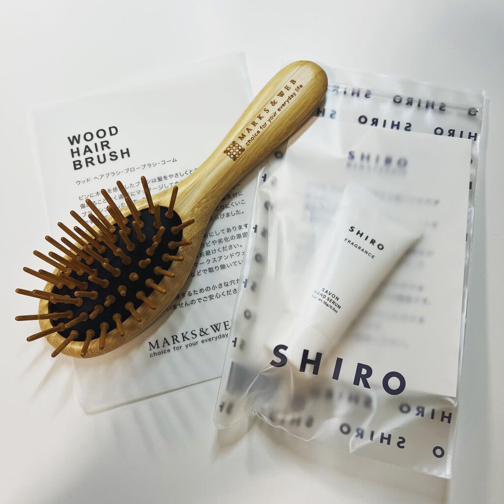 ウッドヘアブラシ ナチュラル/MARKS&WEB/ヘアブラシを使ったクチコミ(4枚目)