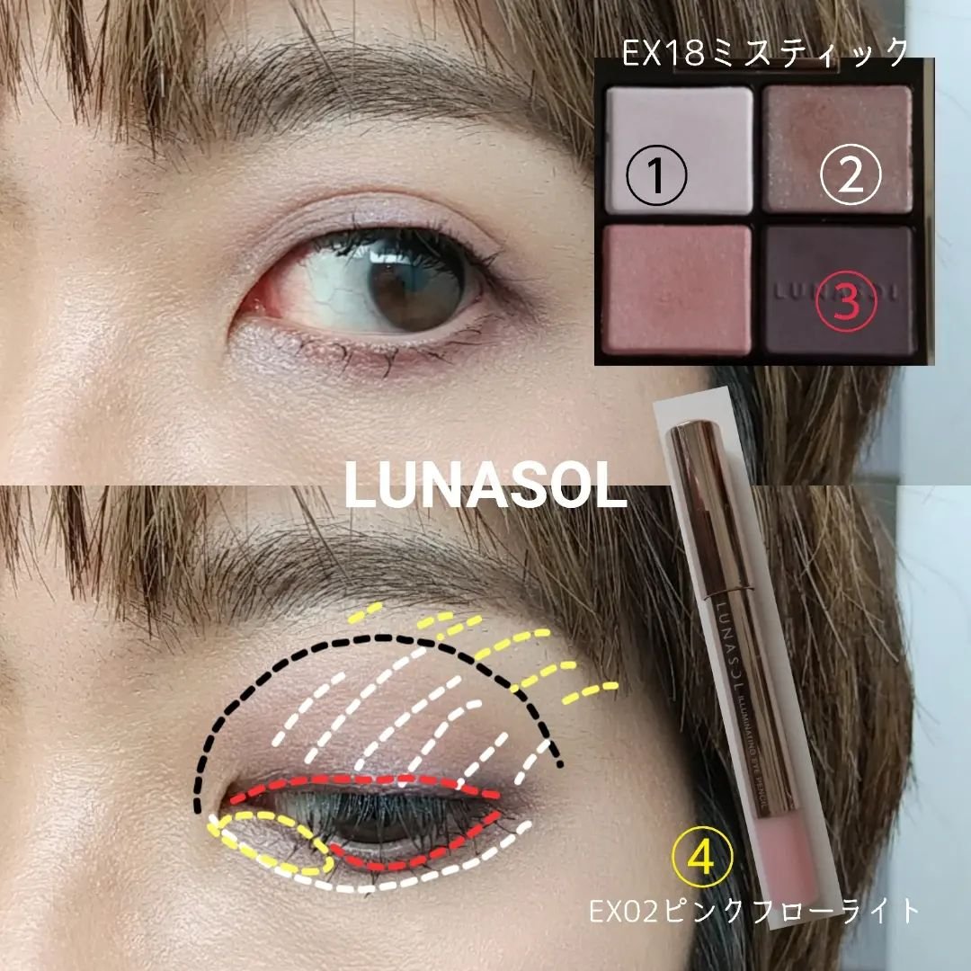 イルミネイティング アイペンシル EX02 Pink Fluorite/LUNASOL/スティックアイシャドウを使ったクチコミ（3枚目）