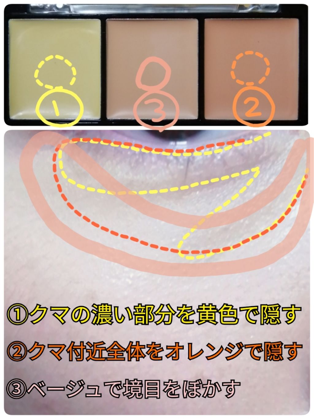 UR GLAM　CONCEALER PALETTE/U R GLAM/パレットコンシーラーを使ったクチコミ（3枚目）