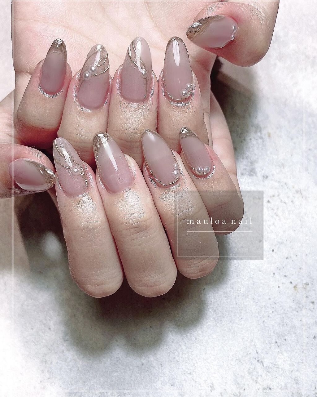 mauloa_nail on LIPS 「・初めてのお客様で10本長さだし☺️🌈長さがあるとやっぱり凄く..」(1枚目)