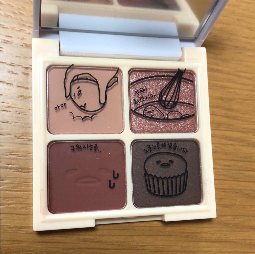 ぐでたまアイシャドウ 01 レッドベルベット/HOLIKA HOLIKA/アイシャドウパレットを使ったクチコミ（2枚目）