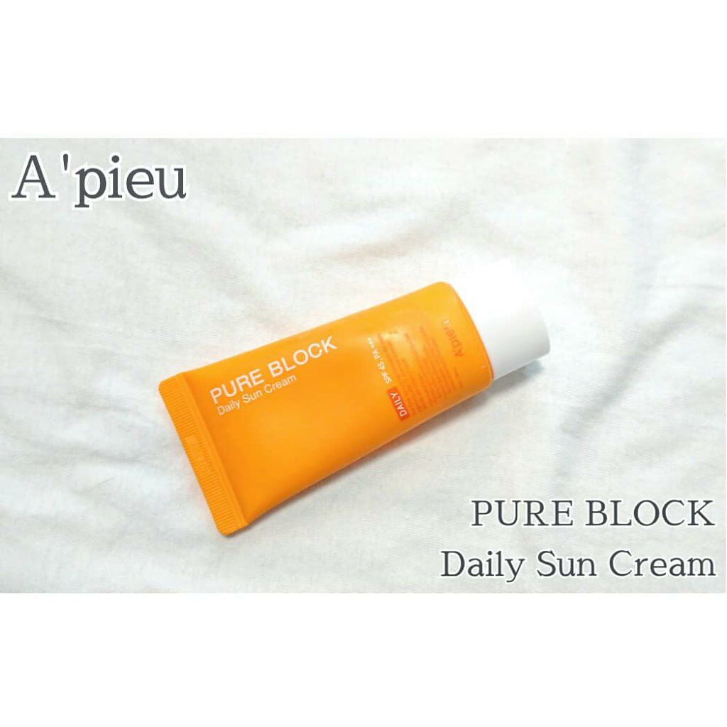 ピュアブロック ナチュラルデイリーサンクリーム/A’pieu/日焼け止めクリームを使ったクチコミ（1枚目）