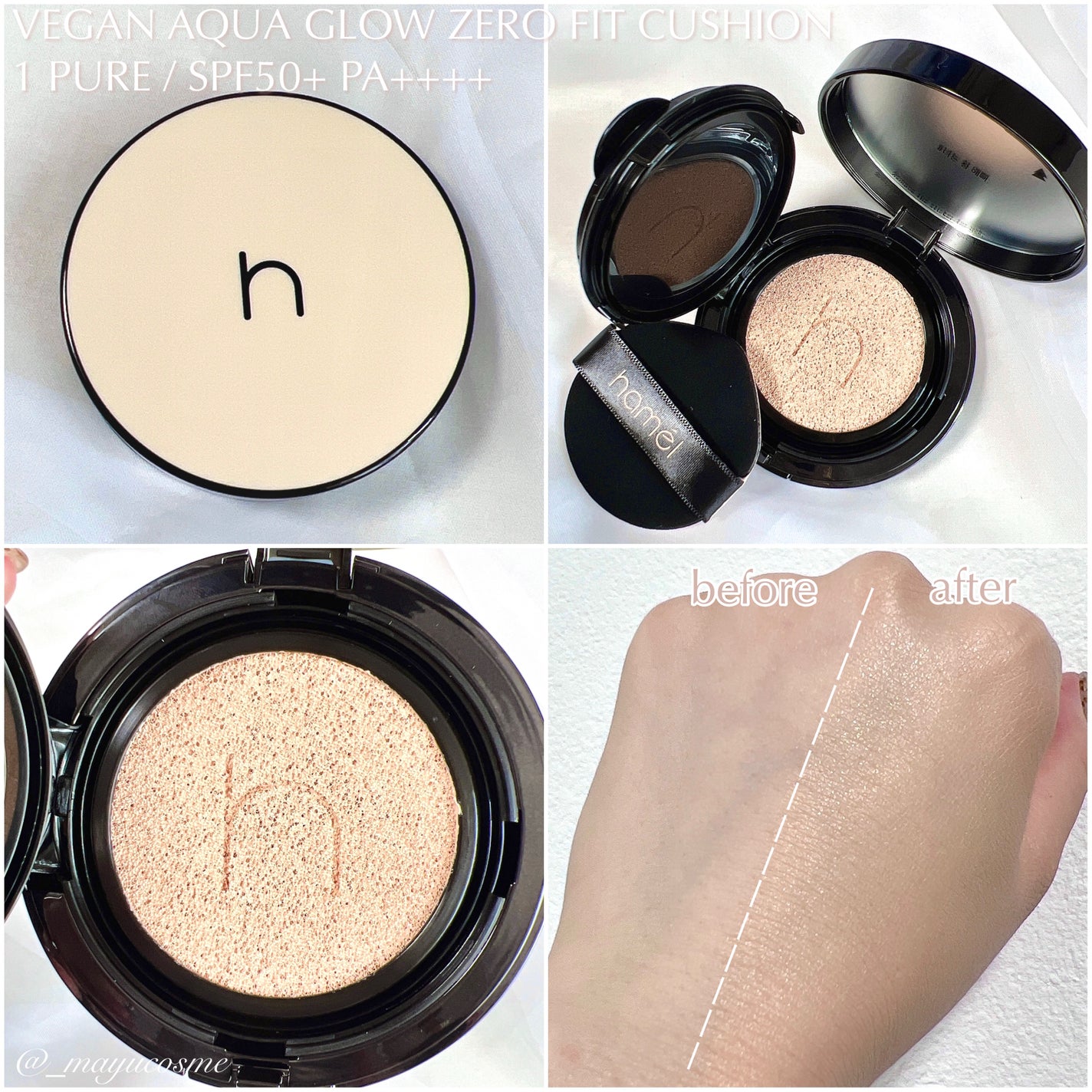 ヴィーガンアクアゼロフィットクッション/HAMEL/クッションファンデーションを使ったクチコミ(3枚目)