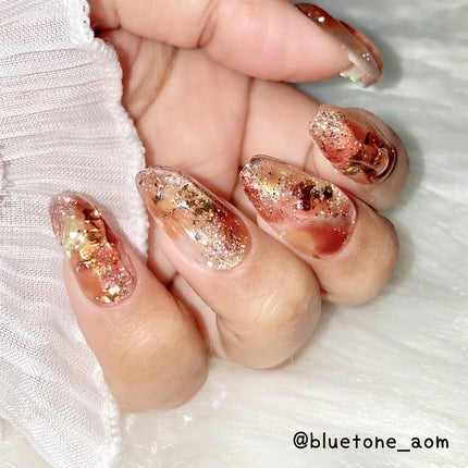 ⋆͛🦖⋆͛aomi on LIPS 「オリジナルフラッシュを使いつつニュアンスネイルしてみた!ブラウ..」(5枚目)