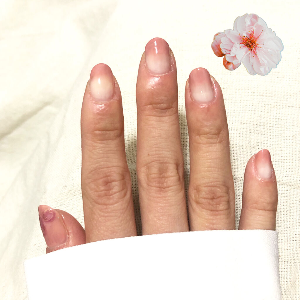 ファイバーインハードナーEX ストロベリームース/デュカート/オールインワンネイルを使ったクチコミ（2枚目）